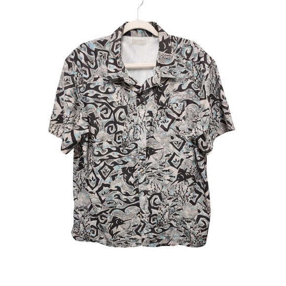 Columbia Other - Columbia PFG Mens Fishing Shirt Short Sleeve Marlin Tribal Print Grey Blue L